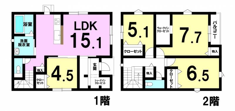 松山市空港通り 一戸建 の間取り画像