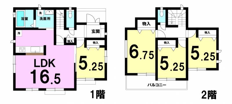 松山市西垣生町 一戸建 A号棟の間取り画像