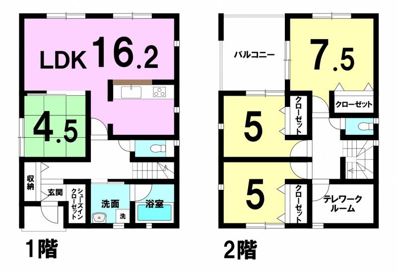 松山市土居田町 一戸建 6号棟の間取り画像