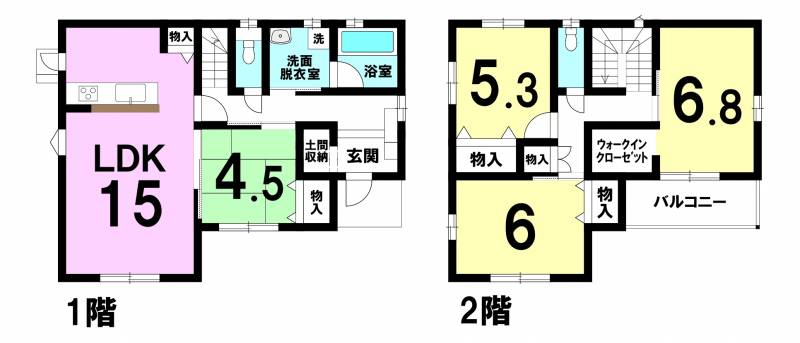 松山市北斎院町 一戸建 の間取り画像