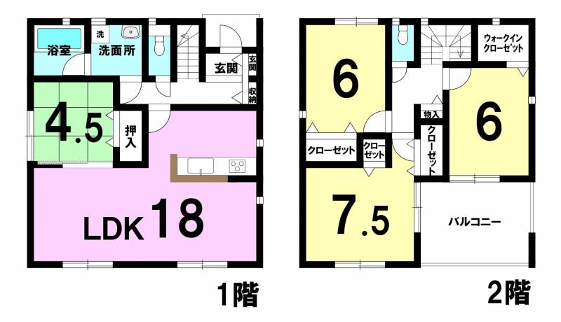 松山市土居田町 一戸建 3号棟の間取り画像