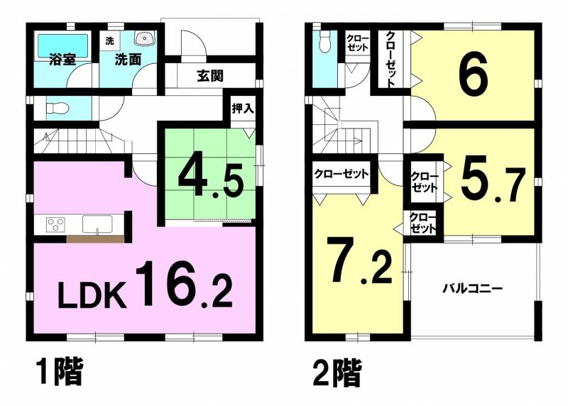 松山市土居田町 一戸建 4号棟の間取り画像