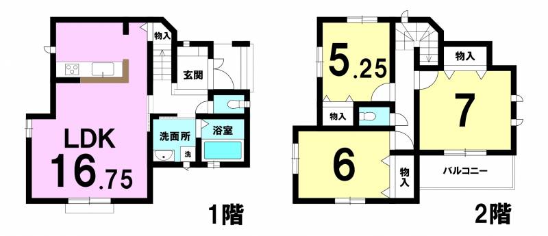 松山市保免上 一戸建 1号棟の間取り画像