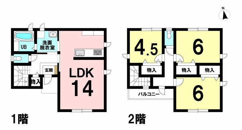 松山市東垣生町 一戸建 の間取り画像