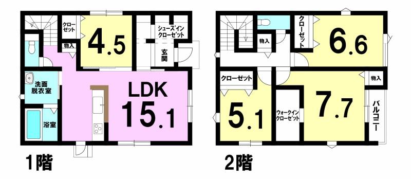 松山市越智 一戸建 1の間取り画像