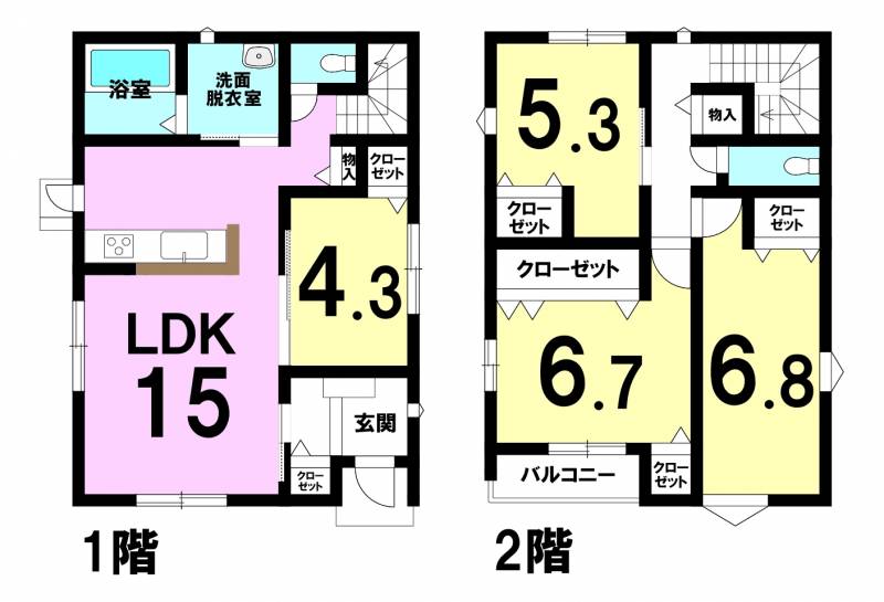 松山市北斎院町 一戸建 の間取り画像