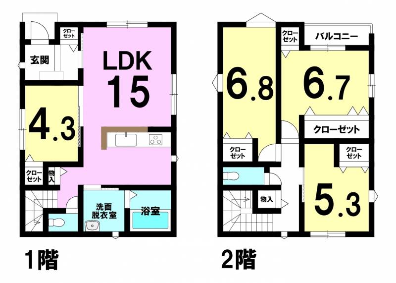 松山市西垣生町 一戸建 1号地の間取り画像