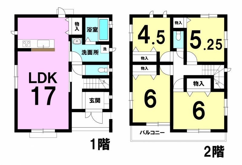 伊予市下吾川 一戸建 D号棟の間取り画像