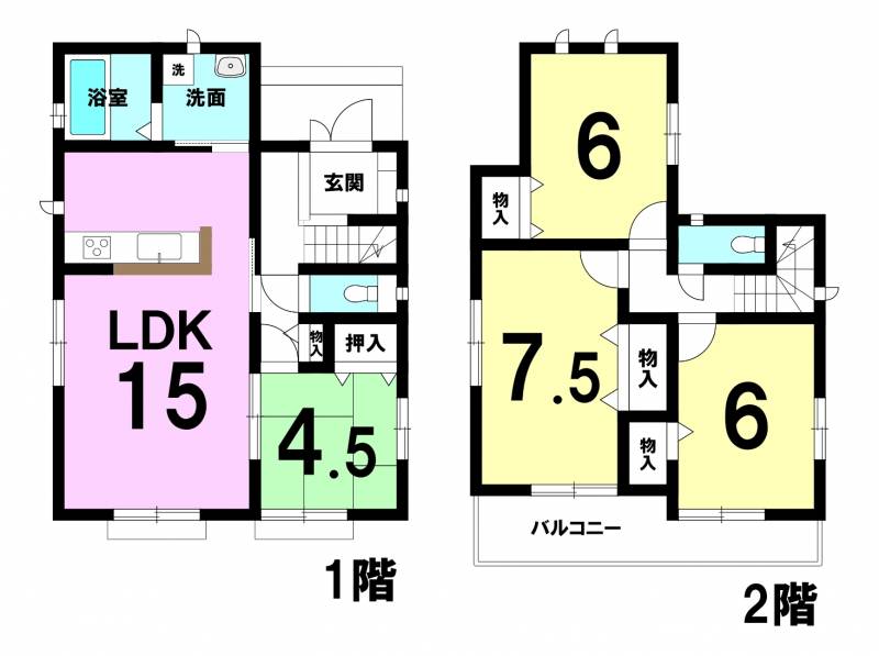 伊予市下吾川 一戸建 E号棟の間取り画像