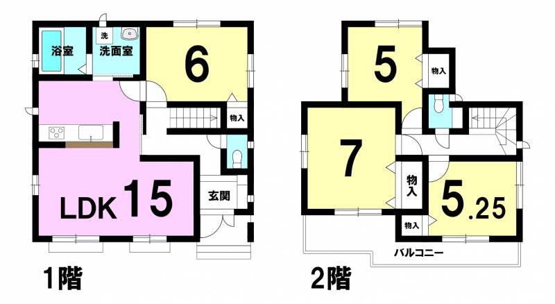 松山市市坪北 一戸建 Aの間取り画像