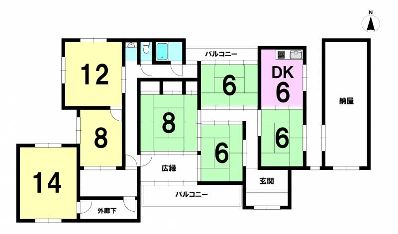 伊予市宮下 一戸建 の間取り画像