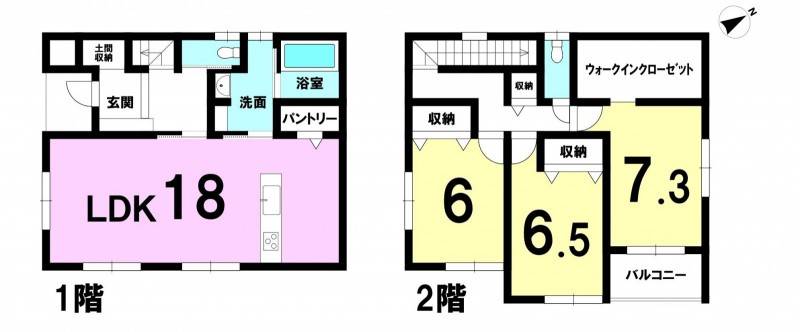 伊予市米湊 一戸建 の間取り画像