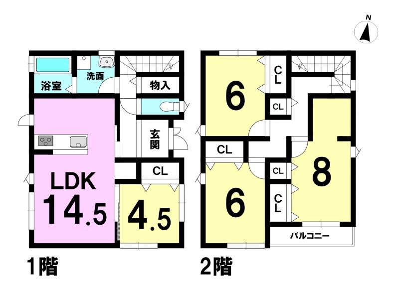 伊予市下吾川 一戸建 の間取り画像