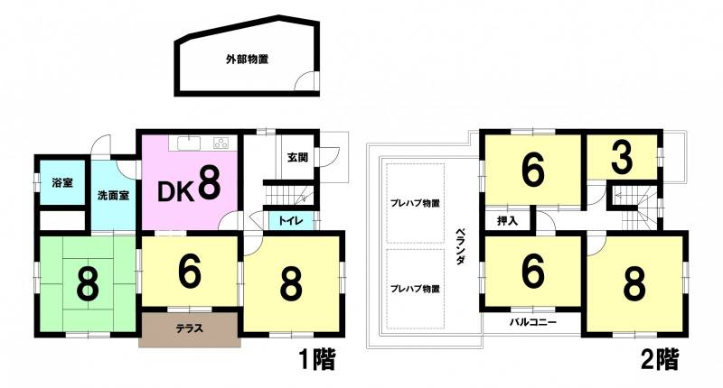 伊予郡松前町出作 一戸建 の間取り画像