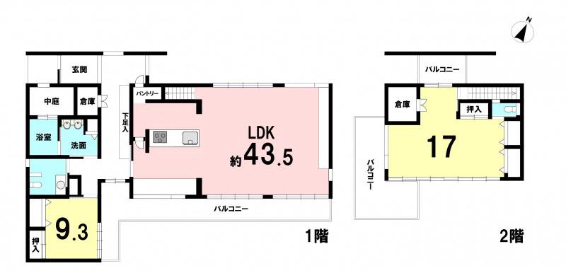 伊予市米湊 一戸建 の間取り画像