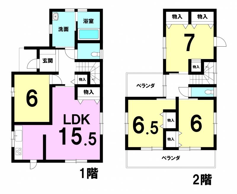 伊予郡松前町徳丸 一戸建 の間取り画像