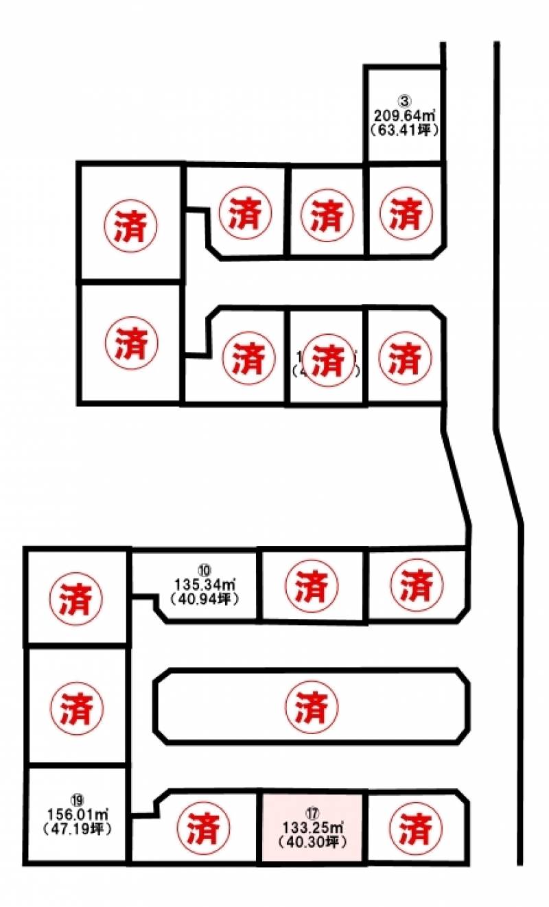 伊予市下吾川  17号地の区画図