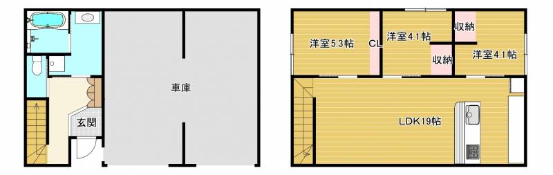 新居浜市若水町 一戸建 の間取り画像