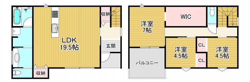 新居浜市宇高町 一戸建 ウィンディ―ストリート宇高の間取り画像