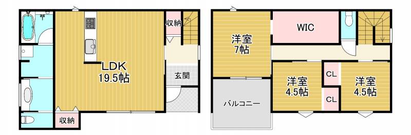 新居浜市宇高町 一戸建 の間取り画像