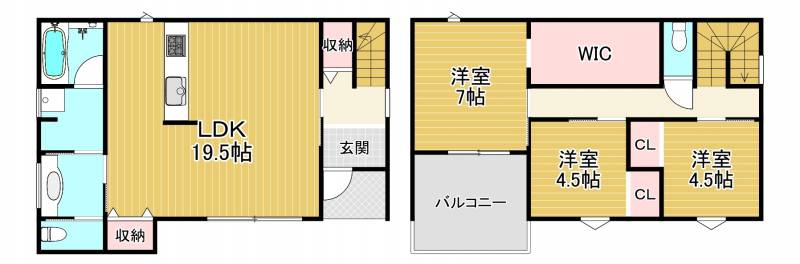 新居浜市宇高町 一戸建 の間取り画像