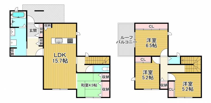 新居浜市政枝町 一戸建 の間取り画像