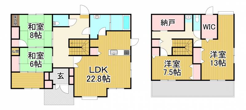 新居浜市山田町 一戸建 の間取り画像