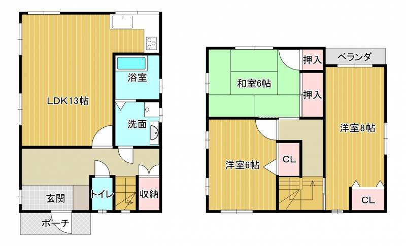 新居浜市庄内町 一戸建 の間取り画像