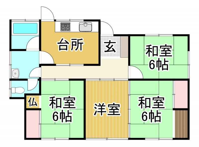 新居浜市田の上 一戸建 の間取り画像