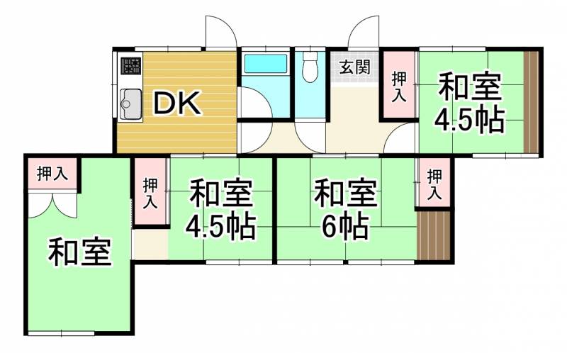 新居浜市萩生 一戸建 の間取り画像