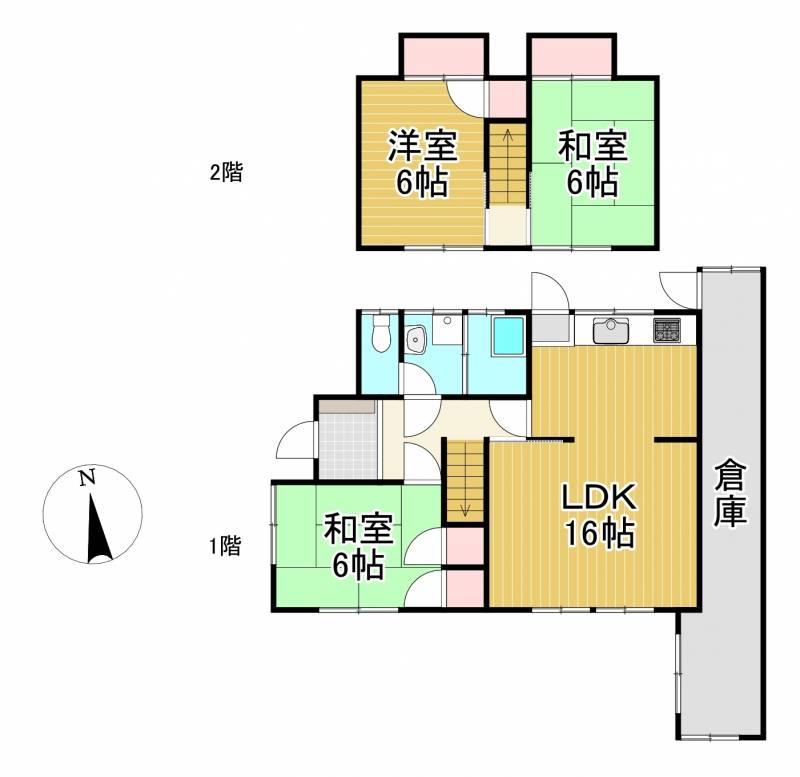 新居浜市萩生 一戸建 の間取り画像