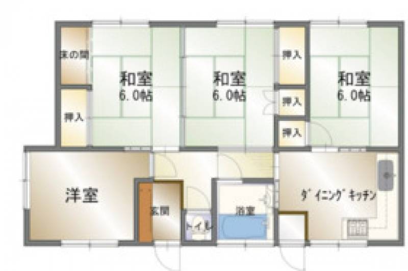 新居浜市城下町 一戸建 の間取り画像