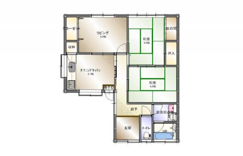 新居浜市北内町 一戸建 の間取り画像