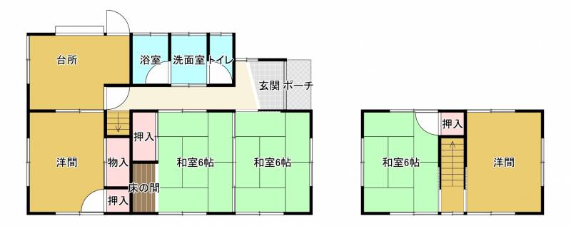 新居浜市萩生 一戸建 の間取り画像