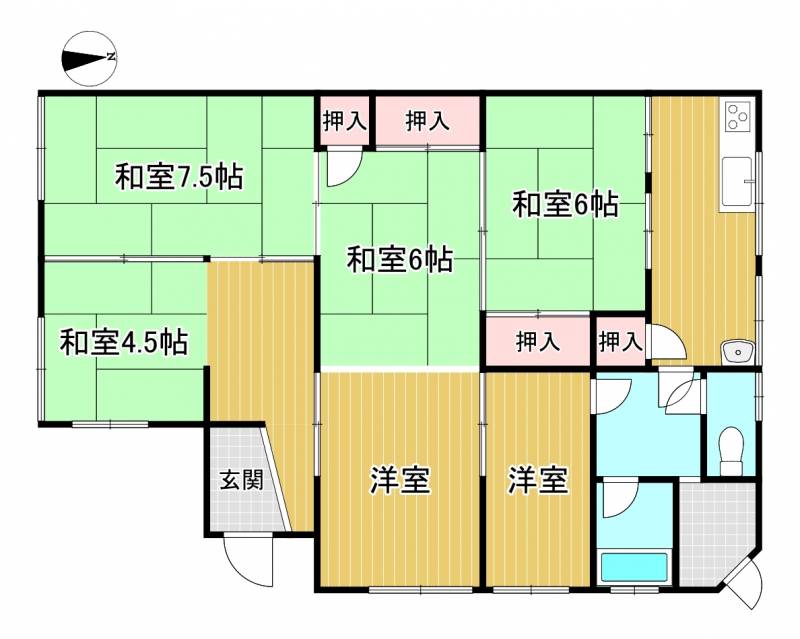 新居浜市松の木町 一戸建 の間取り画像