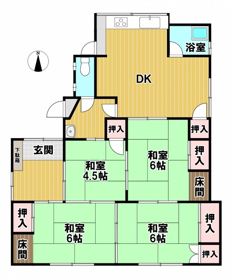 新居浜市北内町 一戸建 の間取り画像