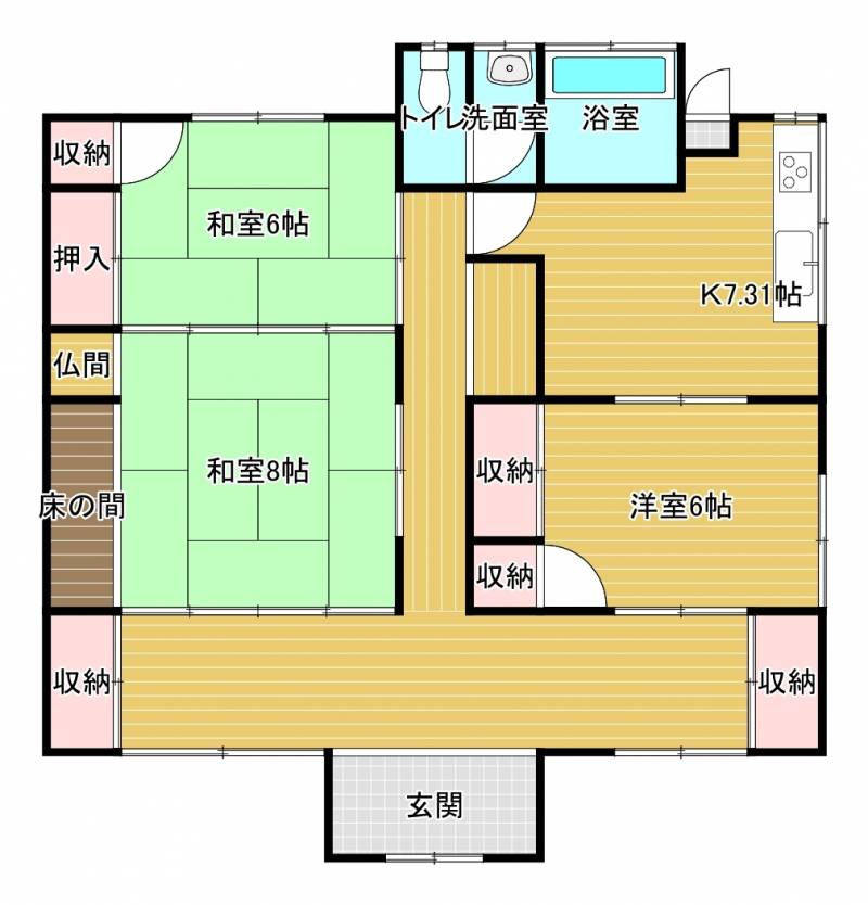 新居浜市田の上 一戸建 の間取り画像