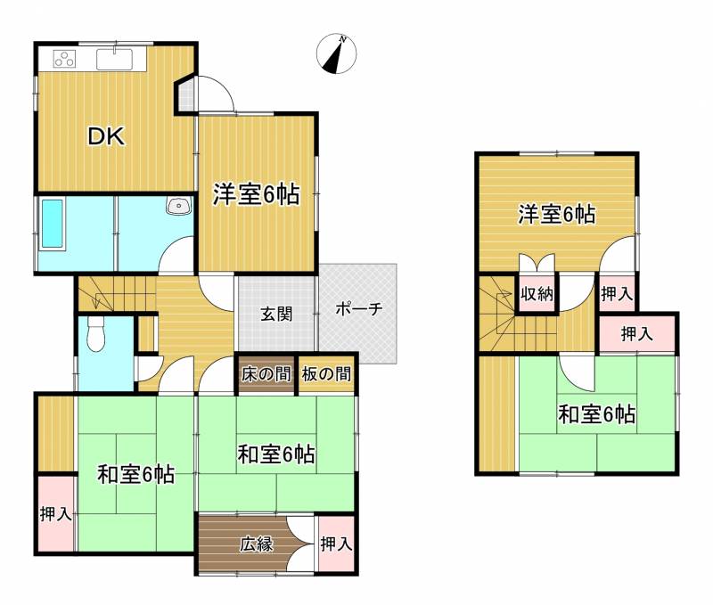 新居浜市神郷 一戸建 の間取り画像