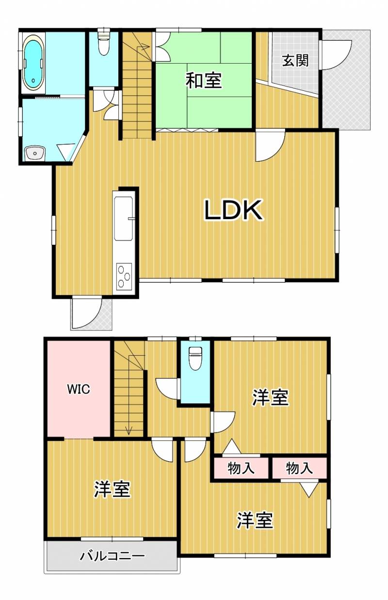 新居浜市萩生 一戸建 の間取り画像