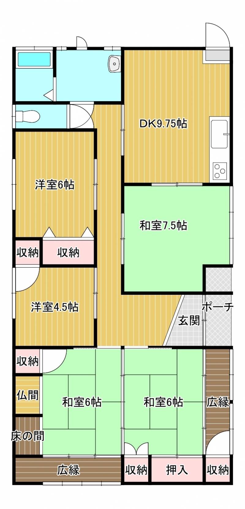 新居浜市船木 一戸建 の間取り画像