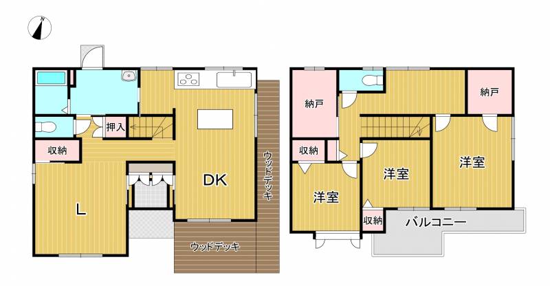 新居浜市萩生 一戸建 の間取り画像