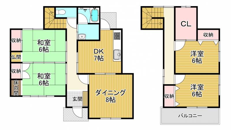 新居浜市沢津町 一戸建 の間取り画像