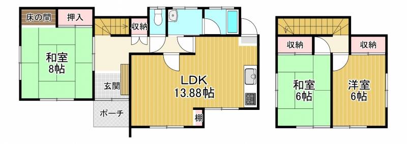 新居浜市船木 一戸建 の間取り画像