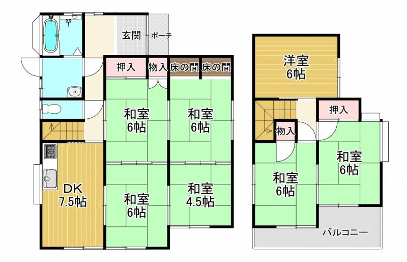 新居浜市垣生 一戸建 の間取り画像