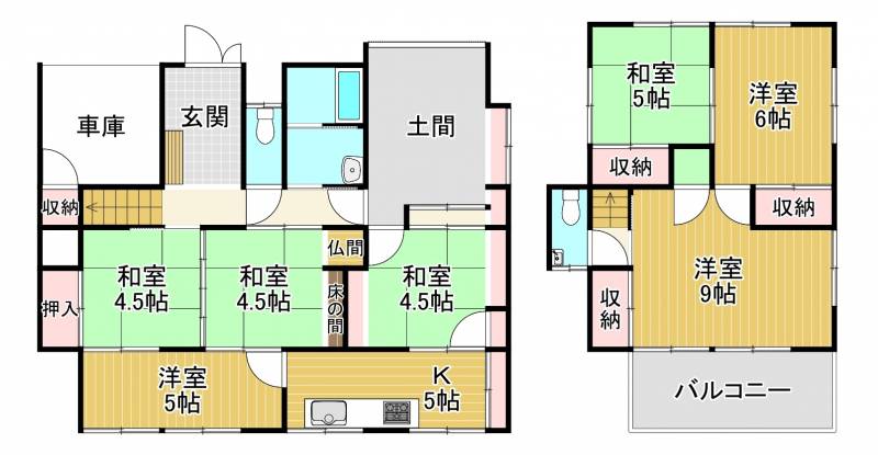 新居浜市本郷 一戸建 の間取り画像