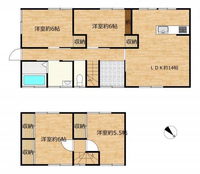 新居浜市船木 一戸建 の間取り画像