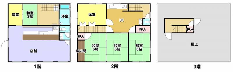 新居浜市新須賀町 一戸建 の間取り画像