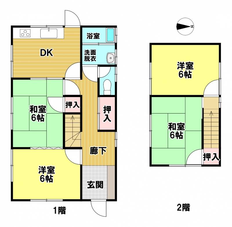 新居浜市萩生 一戸建 の間取り画像