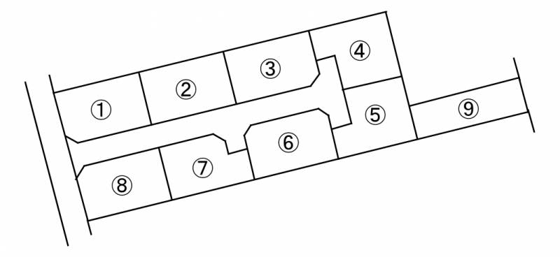 新居浜市田の上  1号地の区画図