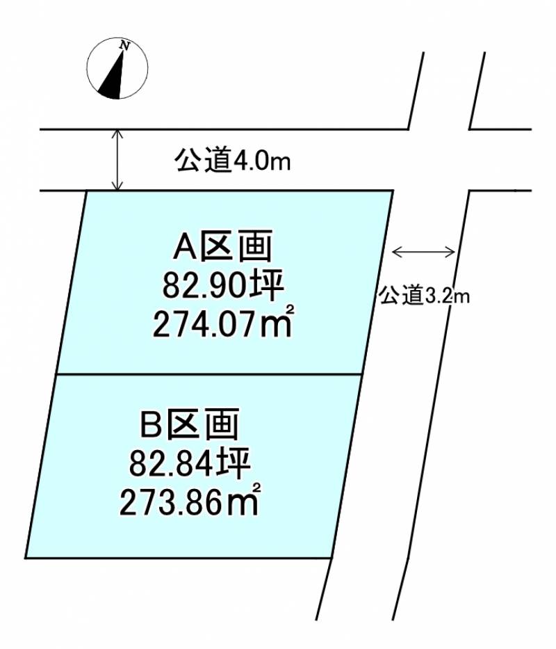 新居浜市宇高町  A区画の区画図